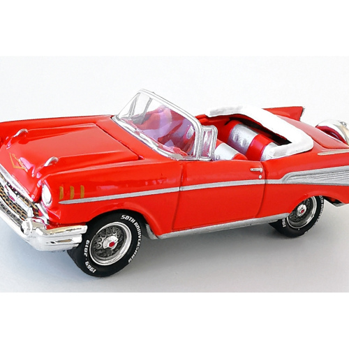 1957 Chevrolet Bel Air Convertible Johnny Lightning Gloss Scarlet Red