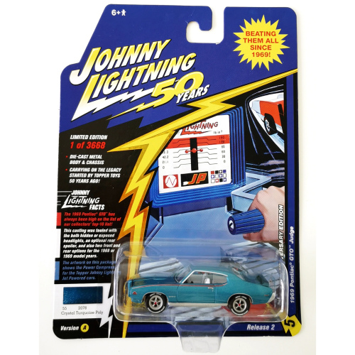 1969 Pontiac GTO Judge Johnny Lightning Azurblå poly