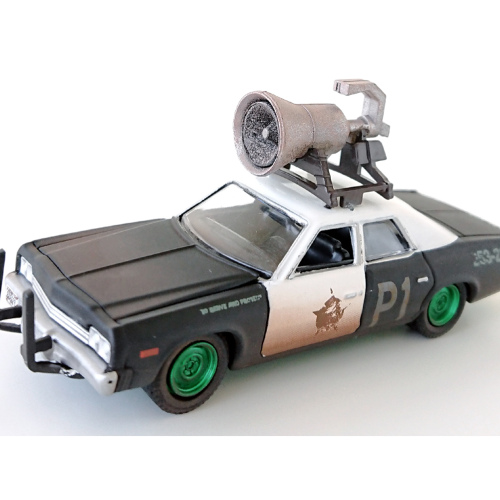 1974 Dodge Monaco "Bluesmobile" Greenlight The Blues Brothers GREEN MACHINE Mattsvart & Vit (Dirty Version)