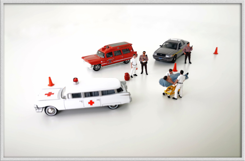 Diorama med figurer paramedic