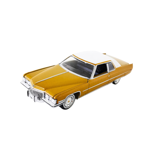 1972 Cadillac Coupe Deville Anniversal Collection Guld Vit Greenlight