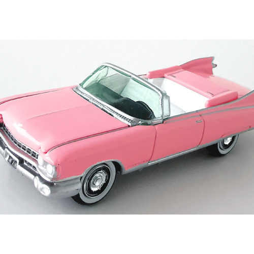 1959 Cadillac Eldorado Convertible Johnny Lightning MiJo Exclusives Pastellrosa