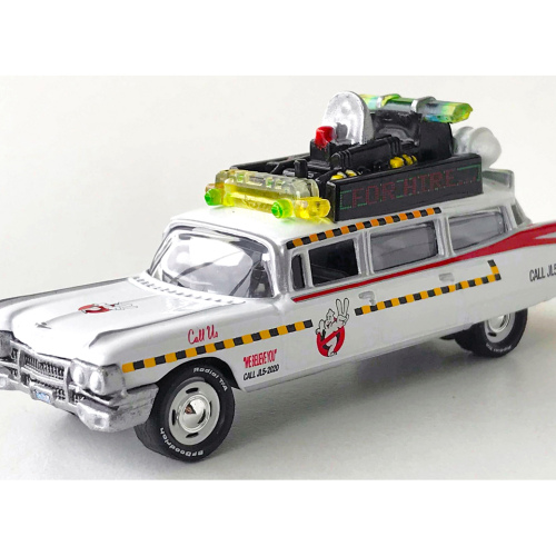 1959 Cadillac Wagon Ecto 1A Ghostbusters Johnny Lightning Gloss Vit