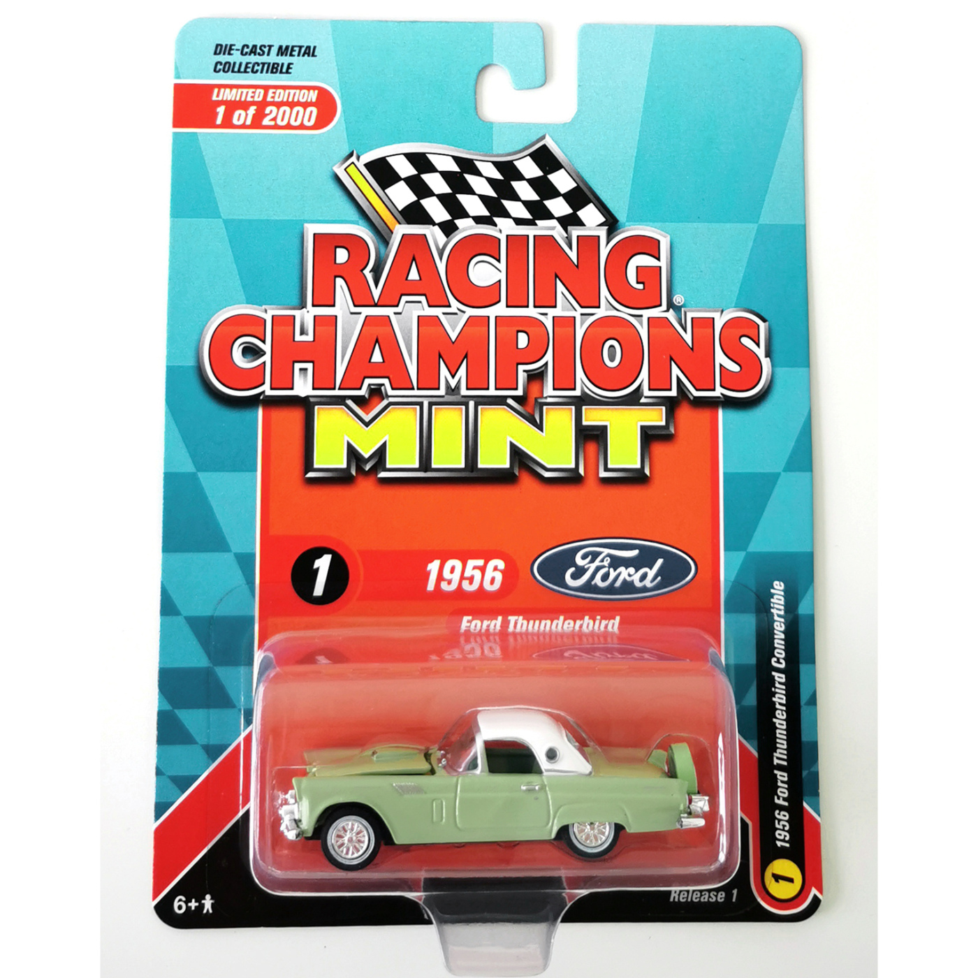 1956 Ford Thunderbird Convertible (Top Up) Racing Champions Pale Pear Green x