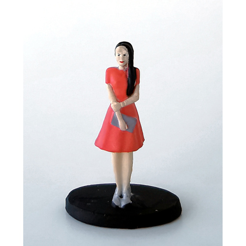 Figur Woman in Dress Greenlight Hobby Shop Ljusröd
