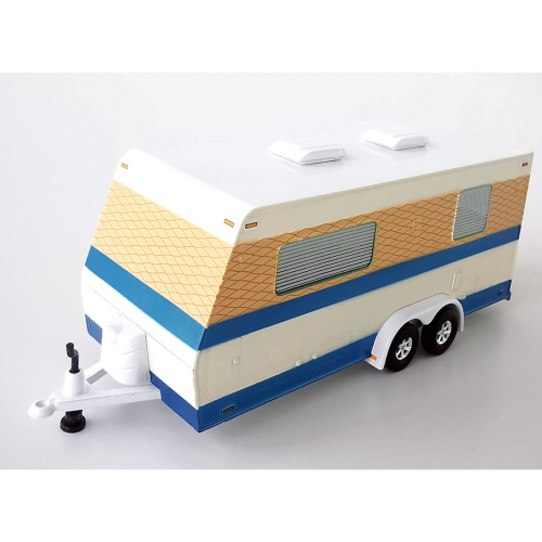 Husvagn Camper Trailer Johnny Lightning Ljus Alabastergul & Vanilla Cream