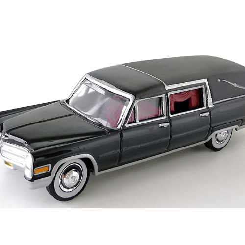 1966 Cadillac Hearse Johnny Lightning Gloss Svart