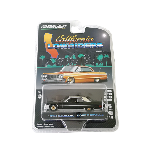 1973 Cadillac Coupe Deville Svart California Lowriders Greenlight