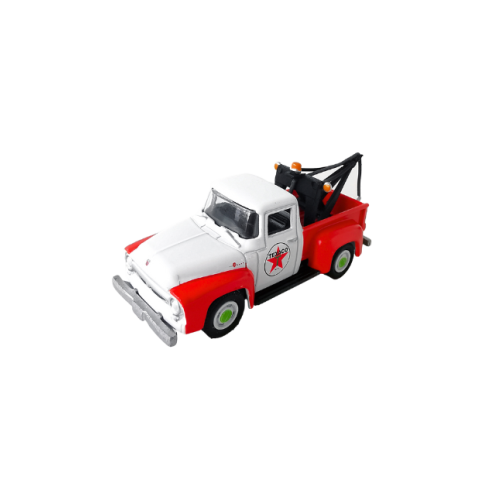 1956 Ford F-100 Tow Truck Gloss White Mattröd Texaco Greenlight