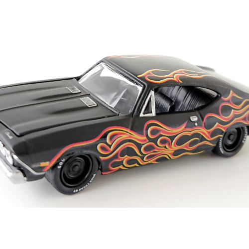 1968 Chevrolet Chevelle SS 396 Johnny Lightning Mattsvart / Gloss Svart